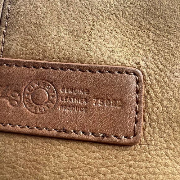 FOSSIL Vintage Tan Leather Satchel Removable Straps Zippered Pockets Crossbody - Picture 13 of 14